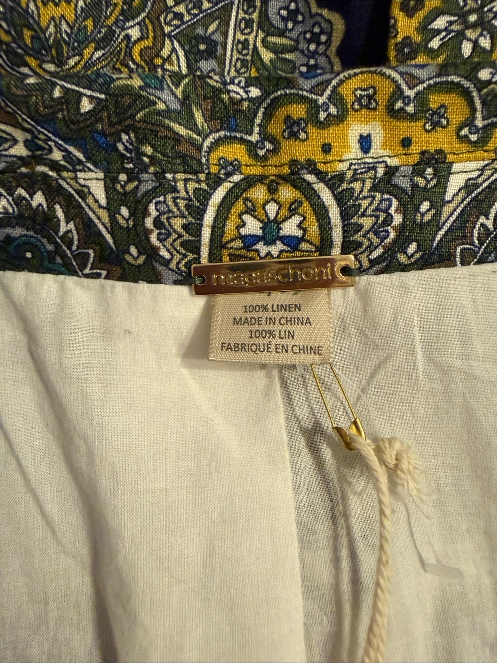 New MAGASCHONI LUXE Blazer Jacket POCKETS Lined Paisley Linen Large MSRP $228 - Picture 5 of 11